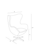 Fotel Jajo biała skóra 01 Premium - d2design